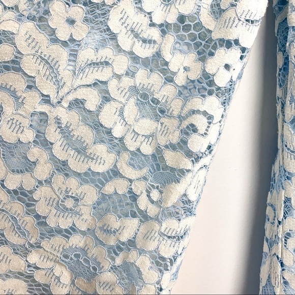 Heart loom Shoulderless Blue Lacey Layered Top - Picture 4 of 10